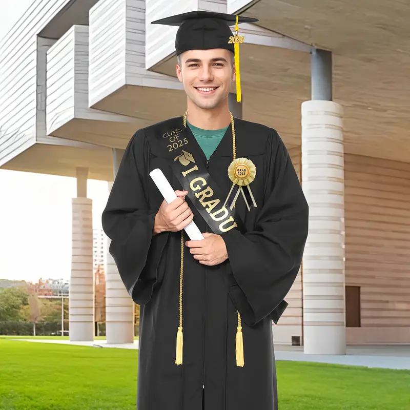 5pcs graduation cap gown 2025 set cord 2025 - Temu Canada 5pcs graduation cap gown 2025 set cord 2025 - Temu Canada