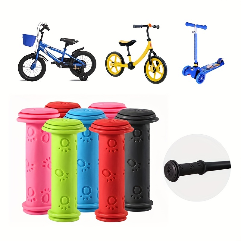 

1pair Rubber Bicycle Bike Handlebar Grips, Non-slip Waterproof Tricycle Scooter Handlebar Bicycle Grips, Suitable For Bicycles, Balance Bikes, Scooters