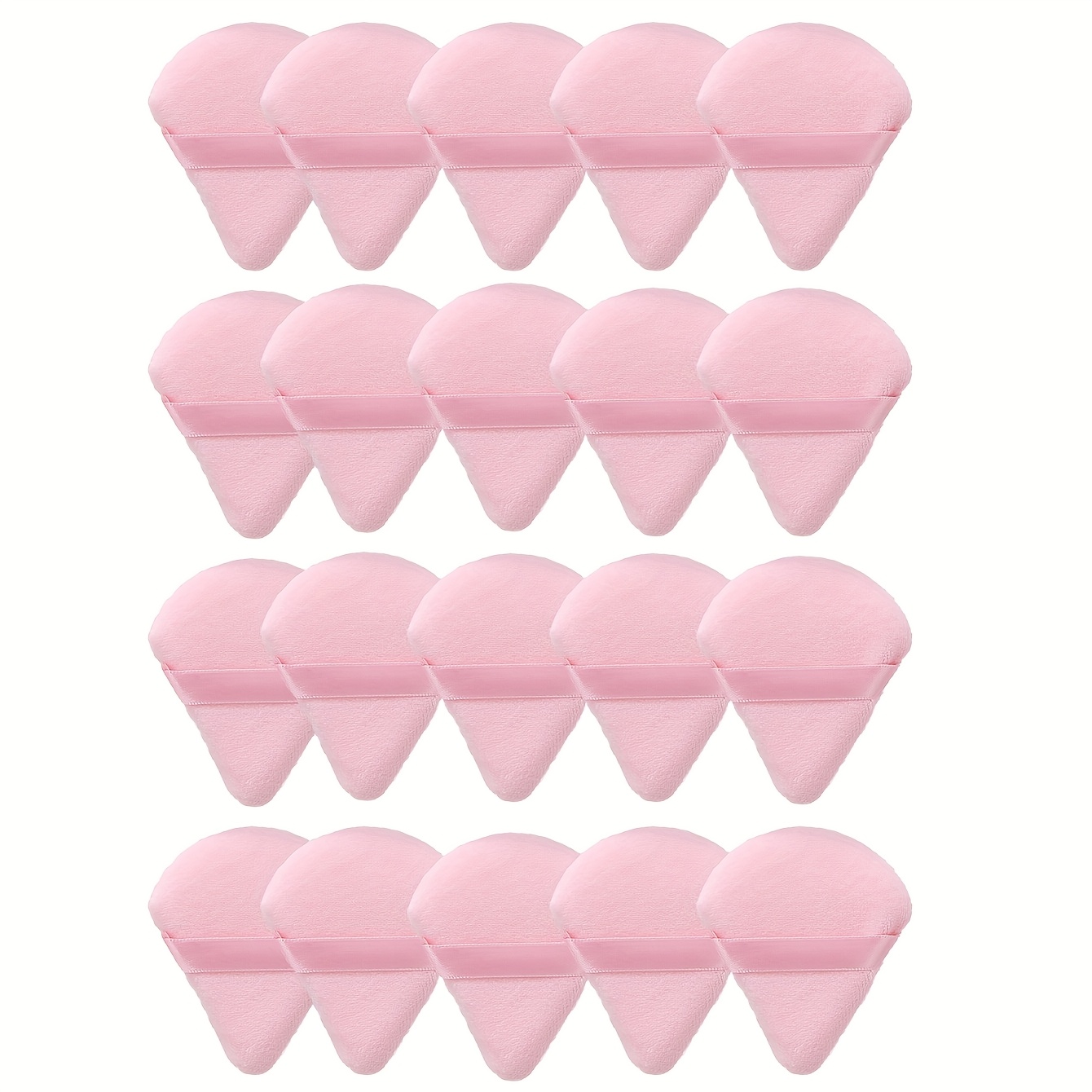 TEMU 20pcs Triangle Powder Puff, Loose Powder Makeup Puff For Face Powder, Setting Powder Puff For Make Up, Face Puff Pads For Press Powder, Sponge