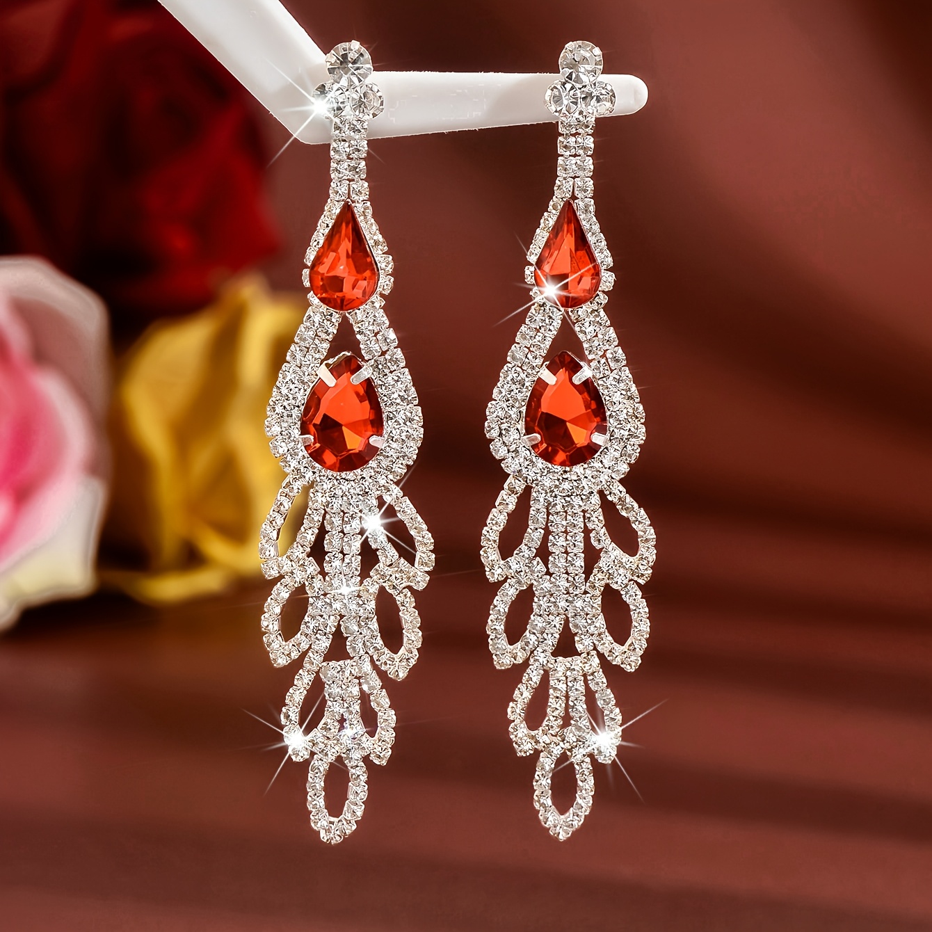 Women's Rhinestone Chandelier Teardrop Drop Earrings