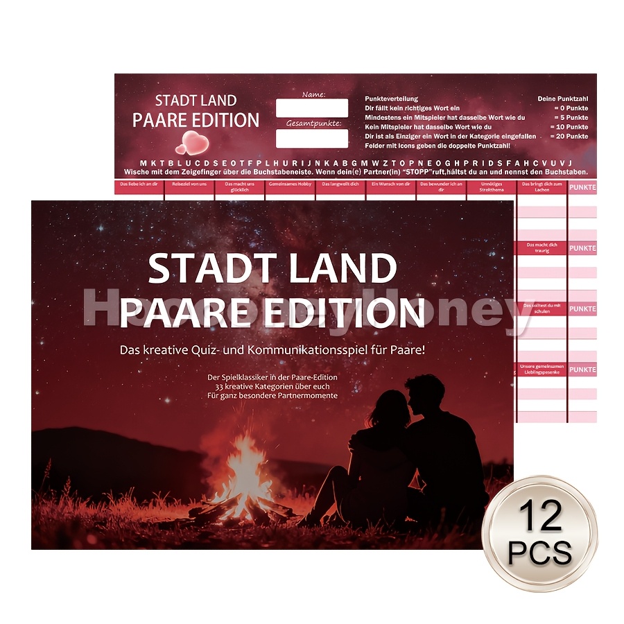 E-shop 12er-Pack Deutsche Stadtlandschaft Spiel Stück Edition Karten, Ich liebe dich - Stück Spiel - Partner Geschenk Jahrestag - Geschenk für Ihn Sie