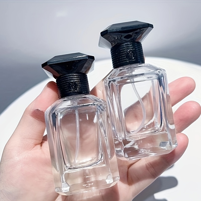 

Glass Decanter Bottles With Black Caps - Empty, 30ml, Suitable For Fragrance Or Essential Oil - No Scent Included