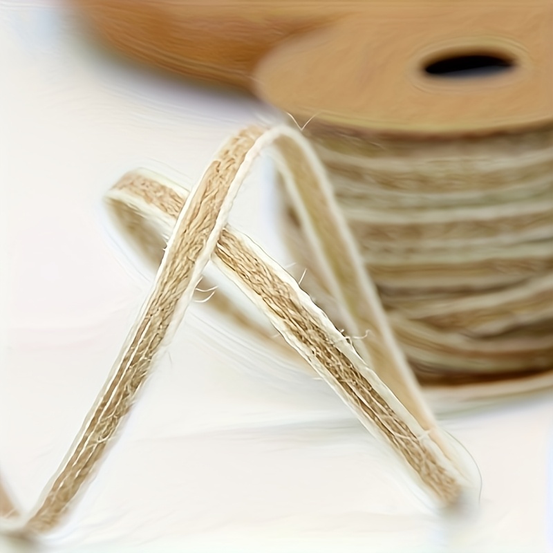 Image of 20m Edge Jute Fabric Ribbon Fisherman Jute Fabric Ribbon Burlap Ribbon Burlap Rope