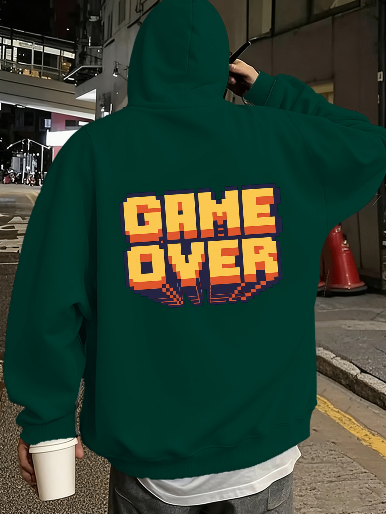 herren retro 80er video game grafik kapuzenpullover - retro gaming design mit game over text