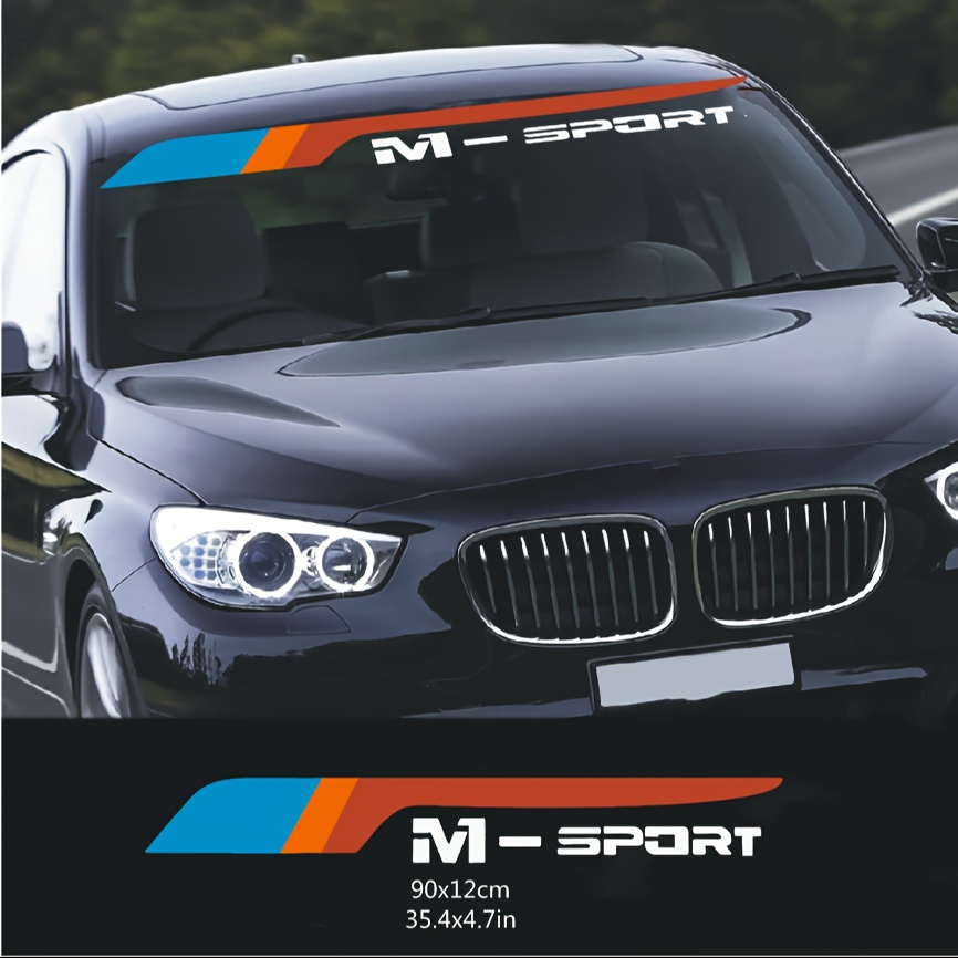 Qf587 - Car Windshield Decal, Sport Decal, Tri-color Vinyl Sticker, Automotive Accessory