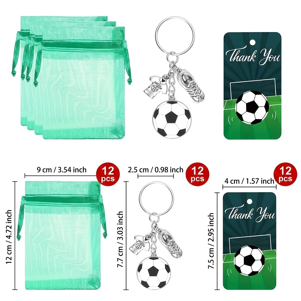 TEMU di calcio 2026 - Regalo /lui Portachiavi da calcio Bomboniere Confezione da 12 Set di portachiavi da calcio con fischietto e tacchette Ciondoli