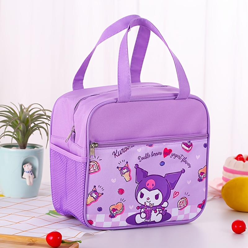 

Sanrio Kuromi & Cinnamoroll Insulated Lunch Bag - Reusable Purple Thermal Tote With Design, Work, Office, Picnics | Hand-washable Polyester