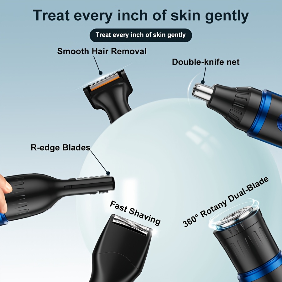 Multifunctional Men's Care Set with Razor, Trimmer & Knife