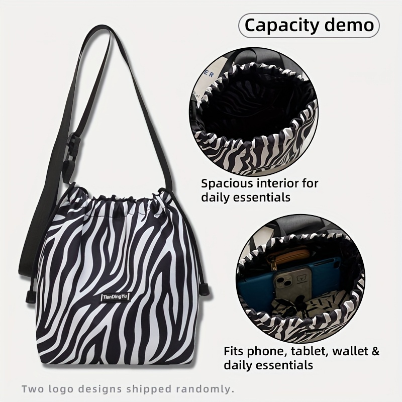 womens crossbody bag womens fashion zebra print drawstring  display picture 1