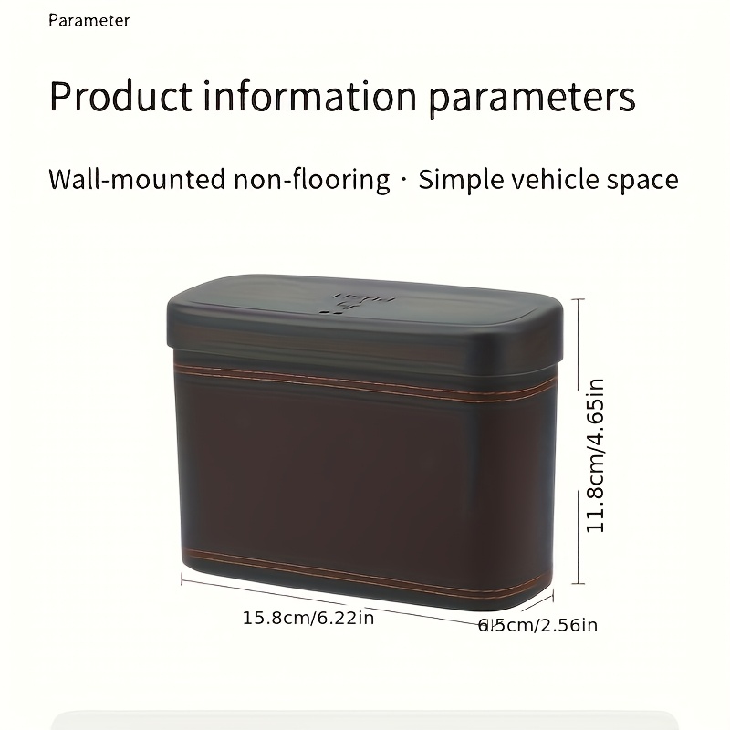 PU Leather Pop-Up Folding Car Trash Can & Storage Box - Hanging Organizer with Lid, Multifunctional Vehicle Garbage Bin Suitable for Car, Trucks,, SUVs - Compact Space-Saving for -the-