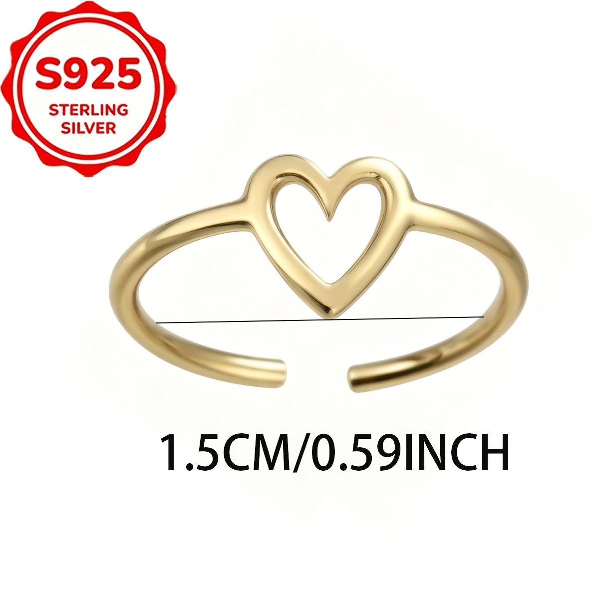 Women's S925 Silver Hollow Heart Toe Ring, Versatile Gift