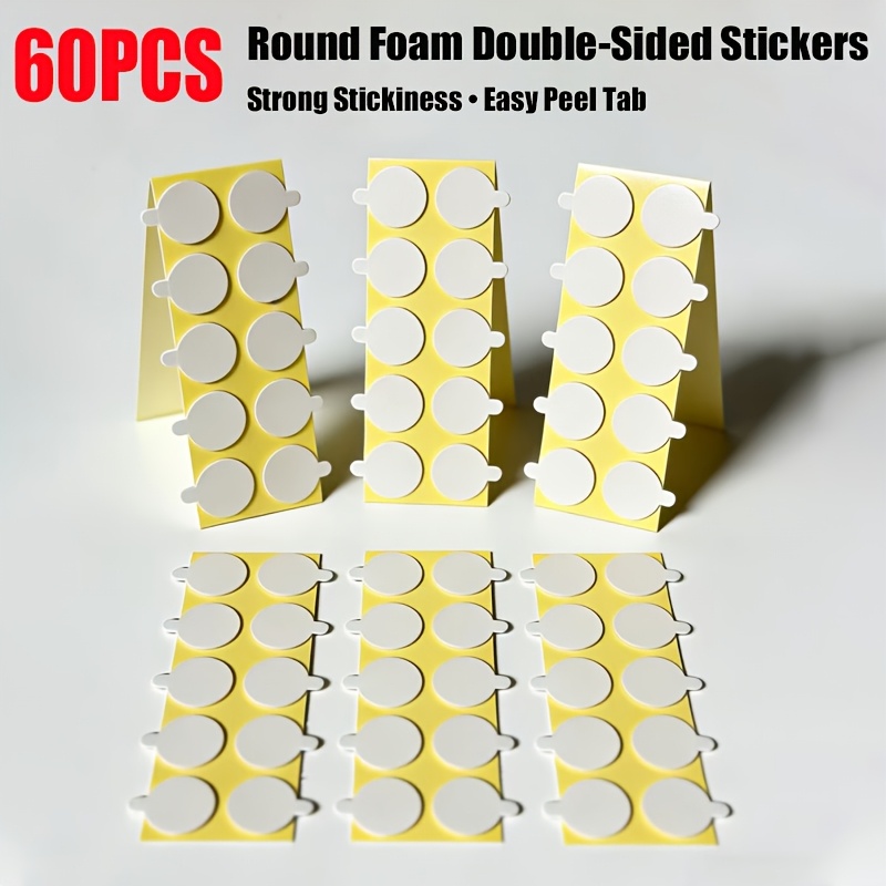 TEMU 60pcs Of 15mm Candle Wick Stickers, Featuring Double-sided Foam Adhesive Dots With A Convenient Peel Tab, Perfect For Crafting Your Own Candles
