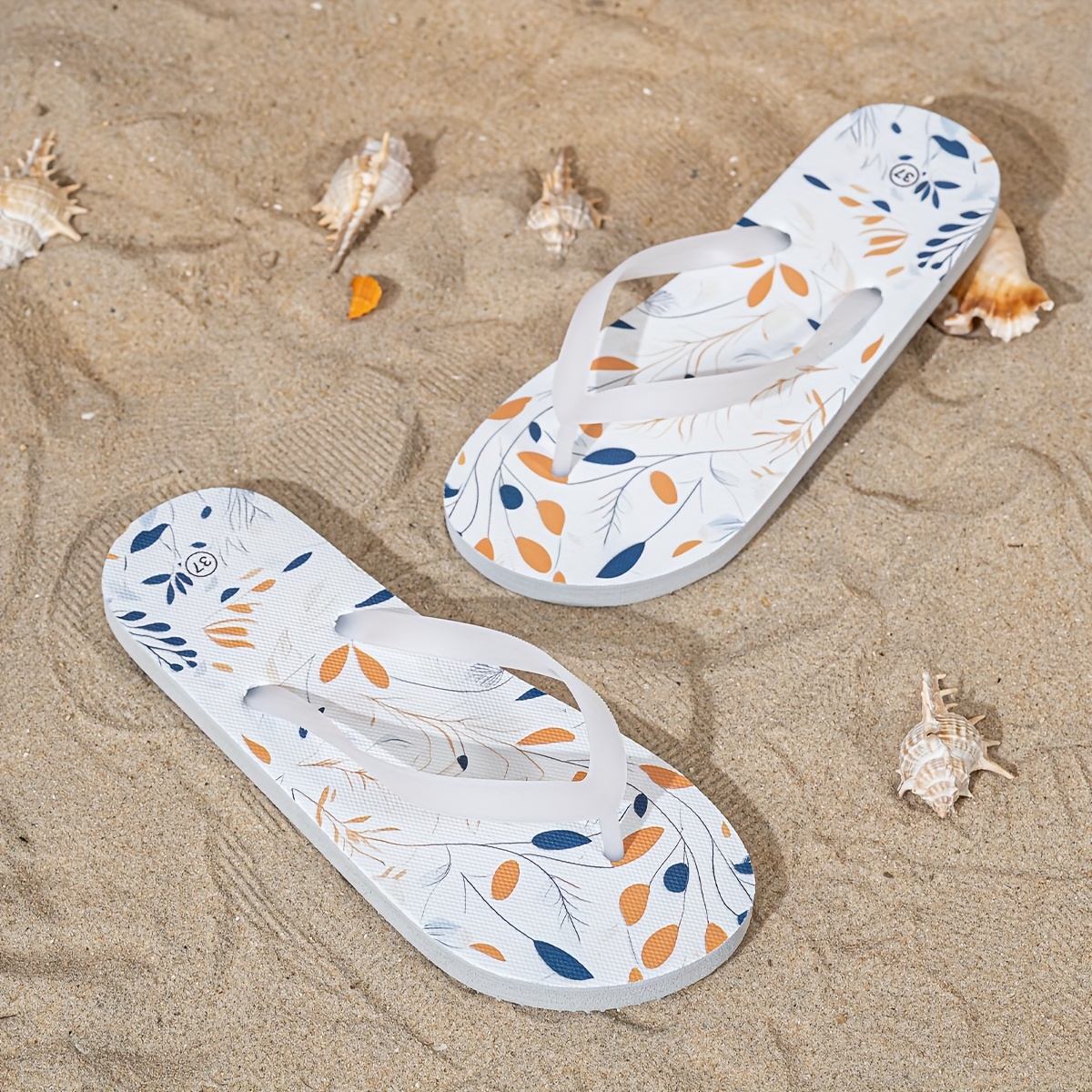 womens lightweight slip on flip flops quick dry beach sandals with     indoor outdoor shoes for pool bathroom vacation open toe cushioned   slippers multi color options   wash care poolside footwear decorative patterns breathable footwear Product details 9