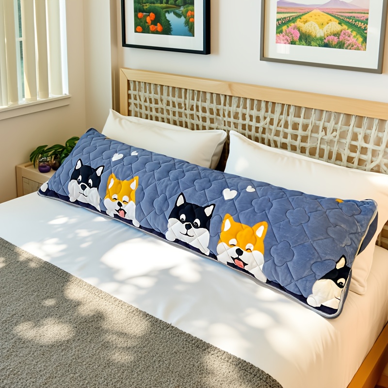 TEMU 1pc Thickened And Extended Cute Dog Milk Velvet Pillowcase, Pillow Insert Not Included