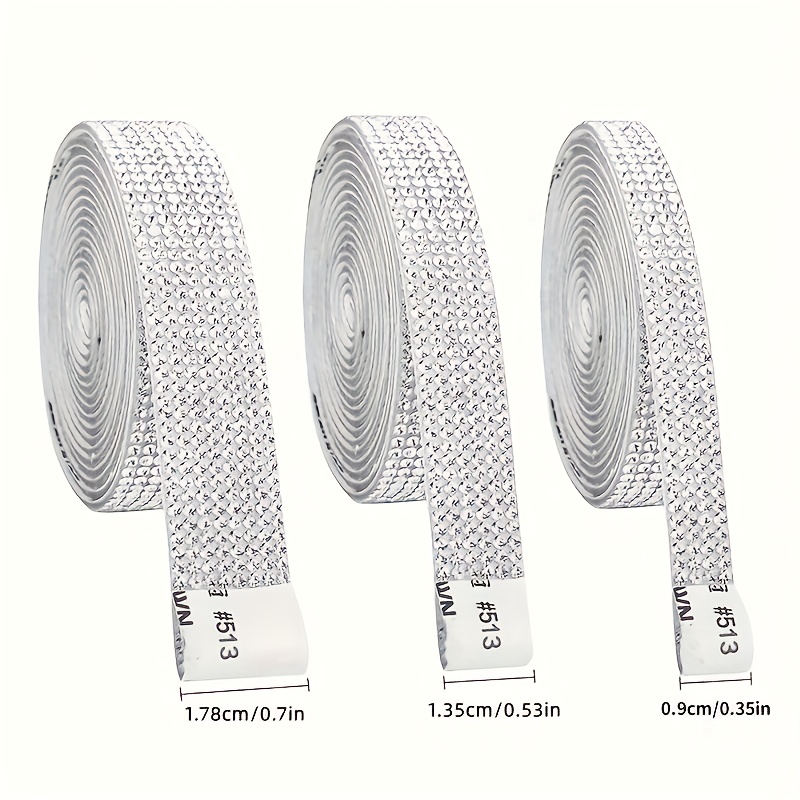 E-shop 3 Rollen Strassband, selbstklebende silberne Strassstreifen, glänzende Dekorationsborte für Basteln, Auto-Deko, DIY, Hochzeiten, Partys - 3
