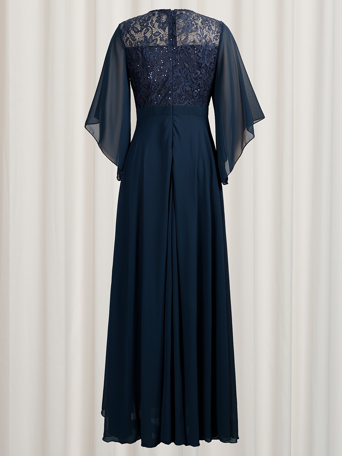 blue dress for baby girl Chic V-Neck Short Sleeves Slit Chiffon Bridesmaid Dresses With Pockets –  mollyevers.com main image 0
