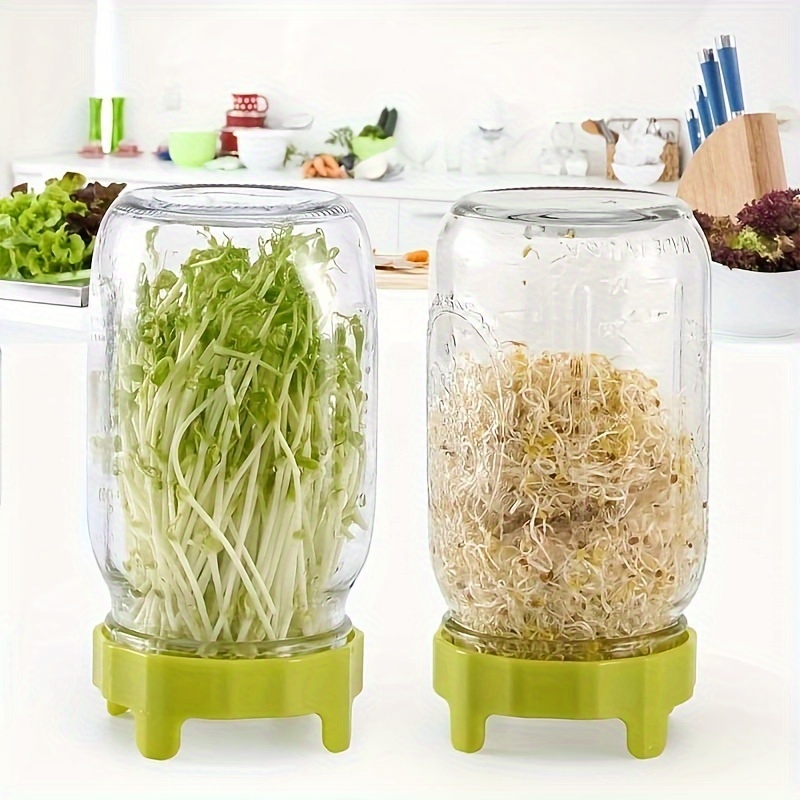 plastic sprouting lids for 86mm wide mouth mason jars 2pcs sprouting strainer lid for canning jars suit for growing broccoli seeds   alfalfa salad sprouts etc details 4