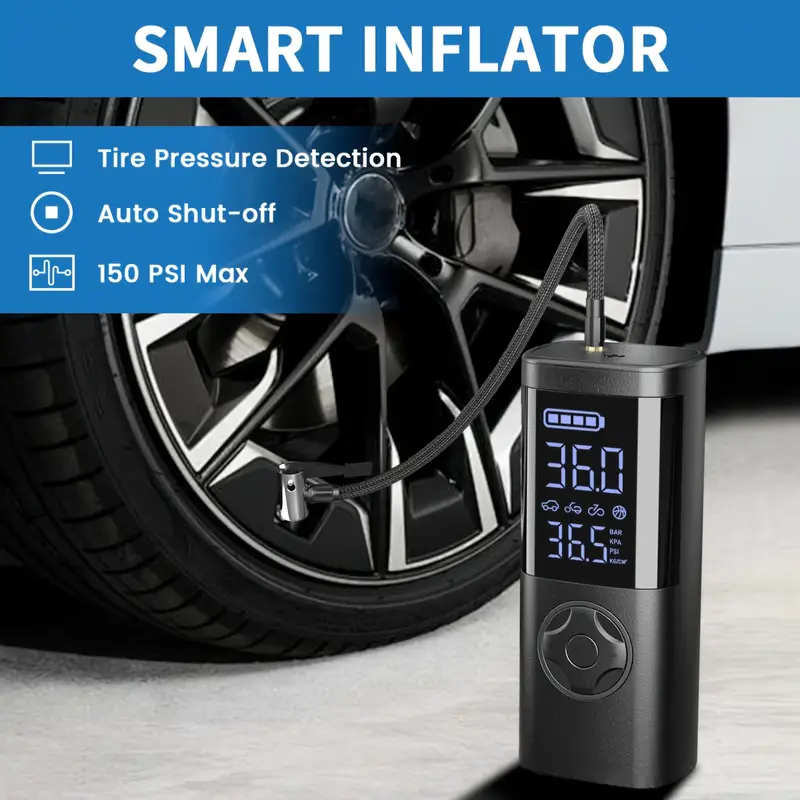 electric bicycle tire air pump ROCKBROS A13 Mini Bike 150PSl 2000mAh weighing only 410g 2025's Best Portable Electric Bike
