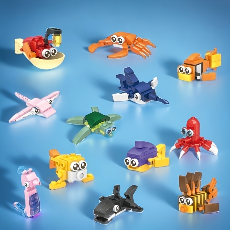 Ocean Explorer Mini Building Blocks Marine Animal Figures DIY Assembly Toy