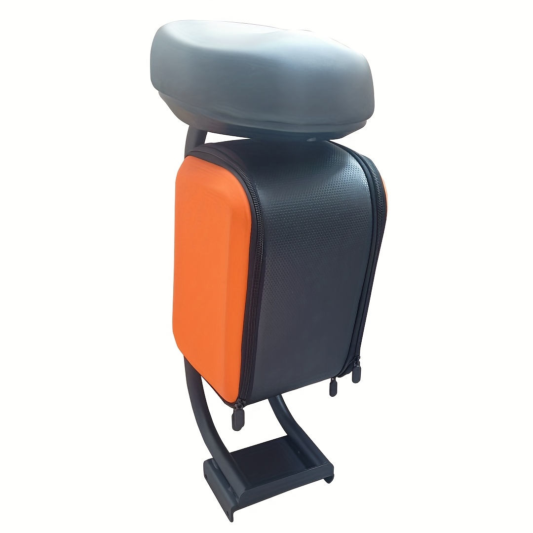 electric scooter seat with storage box - detachable cushion, rear luggage rack, multi-functional accessory for commuting and delivery, iron material, orange/black, commuter scooter seat | sleek scooter seat | durable , scooter accessories, without battery Product details 7
