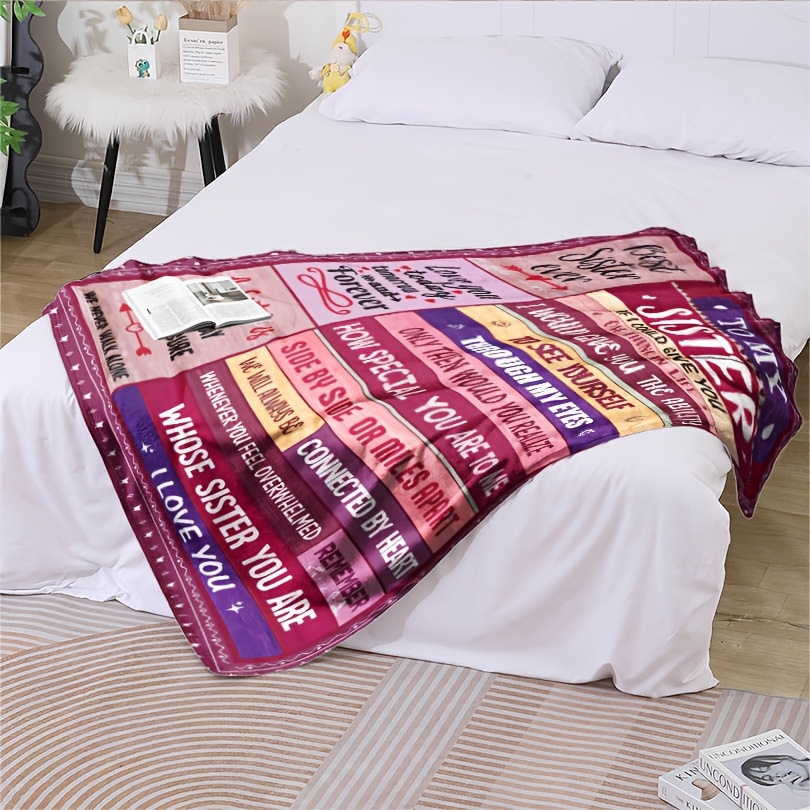 TEMU Gift From Sisters To Sisters - A Gift From And Brothers - Sofa Bed Blanket For Sister - Unique Birthday Gift