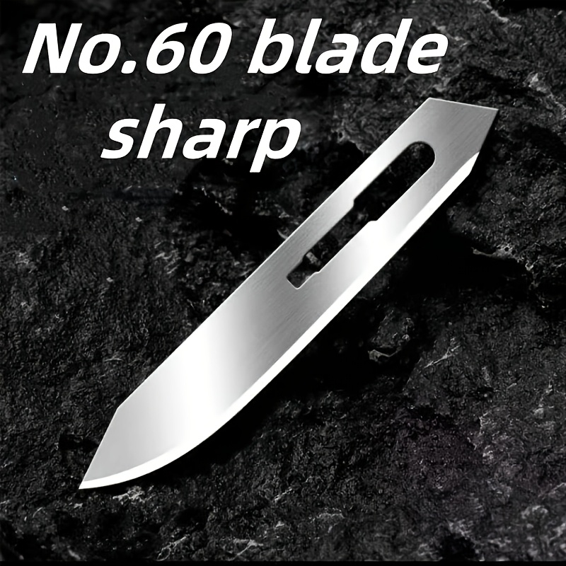 

Stainless Knife Blades, No.60 Sharp Non-retractable Blade, For Sculpting, Art, And Precision Work, With Phone Repair And Application Tools