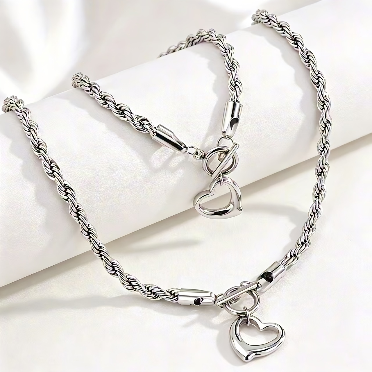 5pcs Multi-Layer Square Chain Necklaces Set