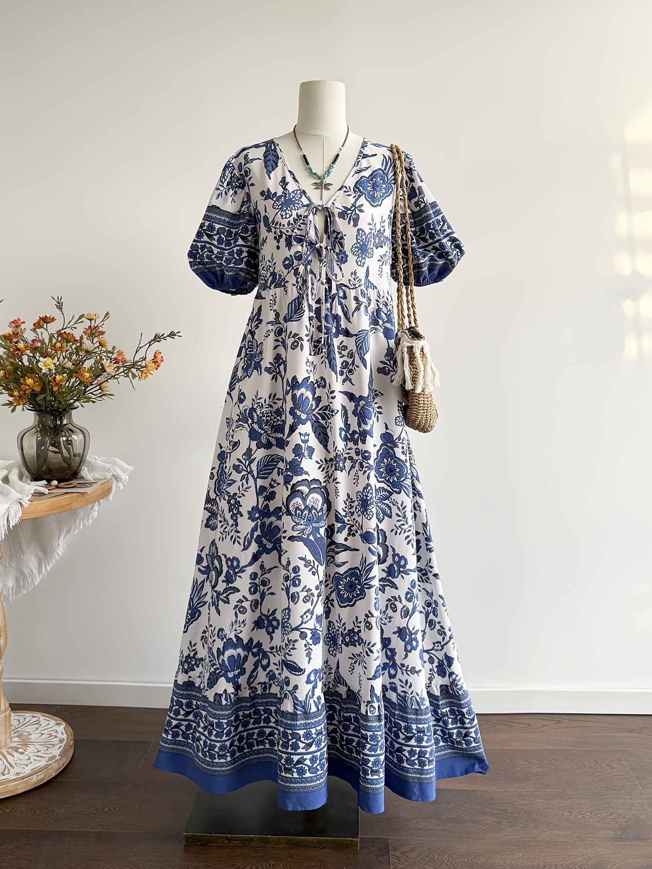 festival flowy dress Santiago Cut-Out Ruffle Maxi Dress White main image 0
