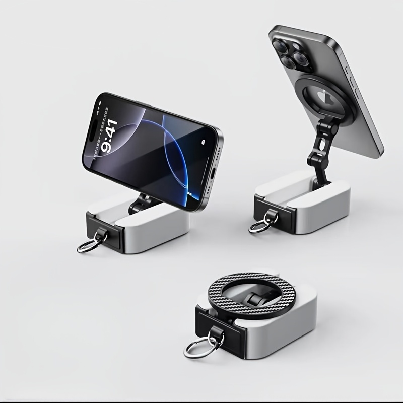 TEMU Lazy Rotating Folding Stand Portable 360 Degree Travel Phone Stand Double Sided Magnetic Expansion Clip Foldable Multi Functional Phone Stand