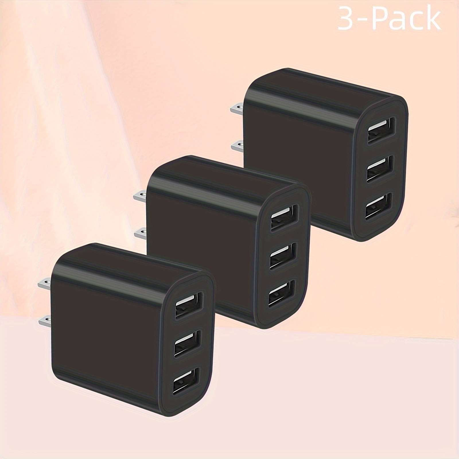 

3-pack Usb Wall Charger, Charger Adapter, Quick Charger Plug Cube For 14 13 12 11 Pro Max 10 Se X Xs 8 Plus For Samsung Galaxy S22 S21 S20 Power Block Fast Charging Box Brick