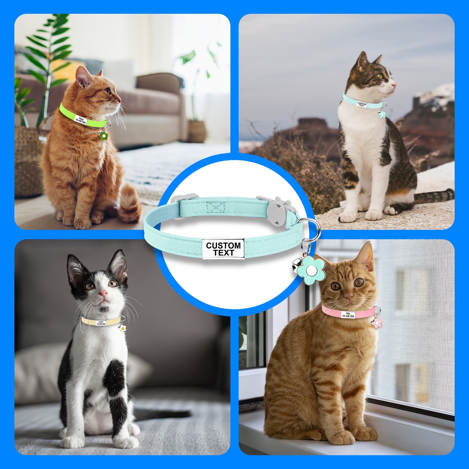 Customized Luminous Cat Collar with Laser Engraved Information