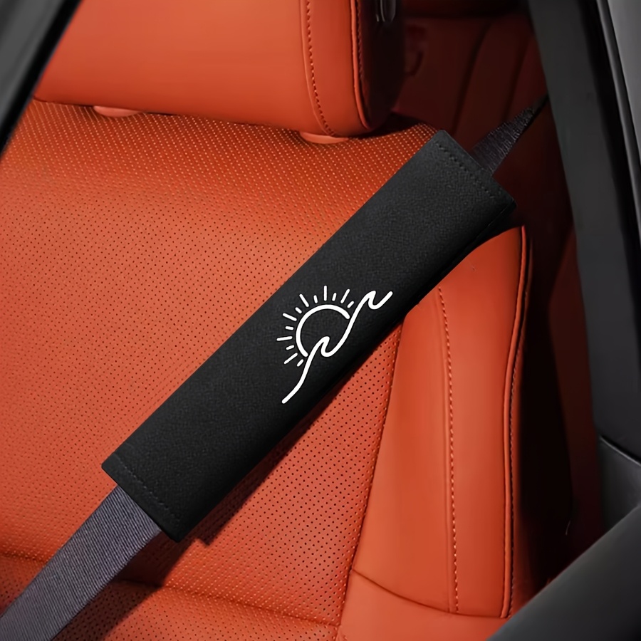 TEMU 1pc 1pcs Embroidered Ocean Wave Sunrise Seatbelt Shoulder Pad Cover - Car Belt Suitable For Beach Lovers, Vacation Gift, Car Interior For & ,