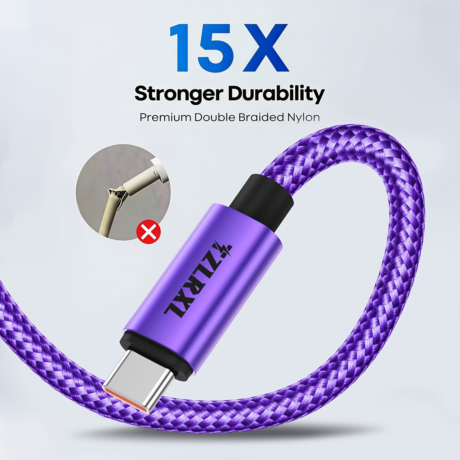 2pcs Type C to Type C Fast Charging Cable, Durable and Sturdy
