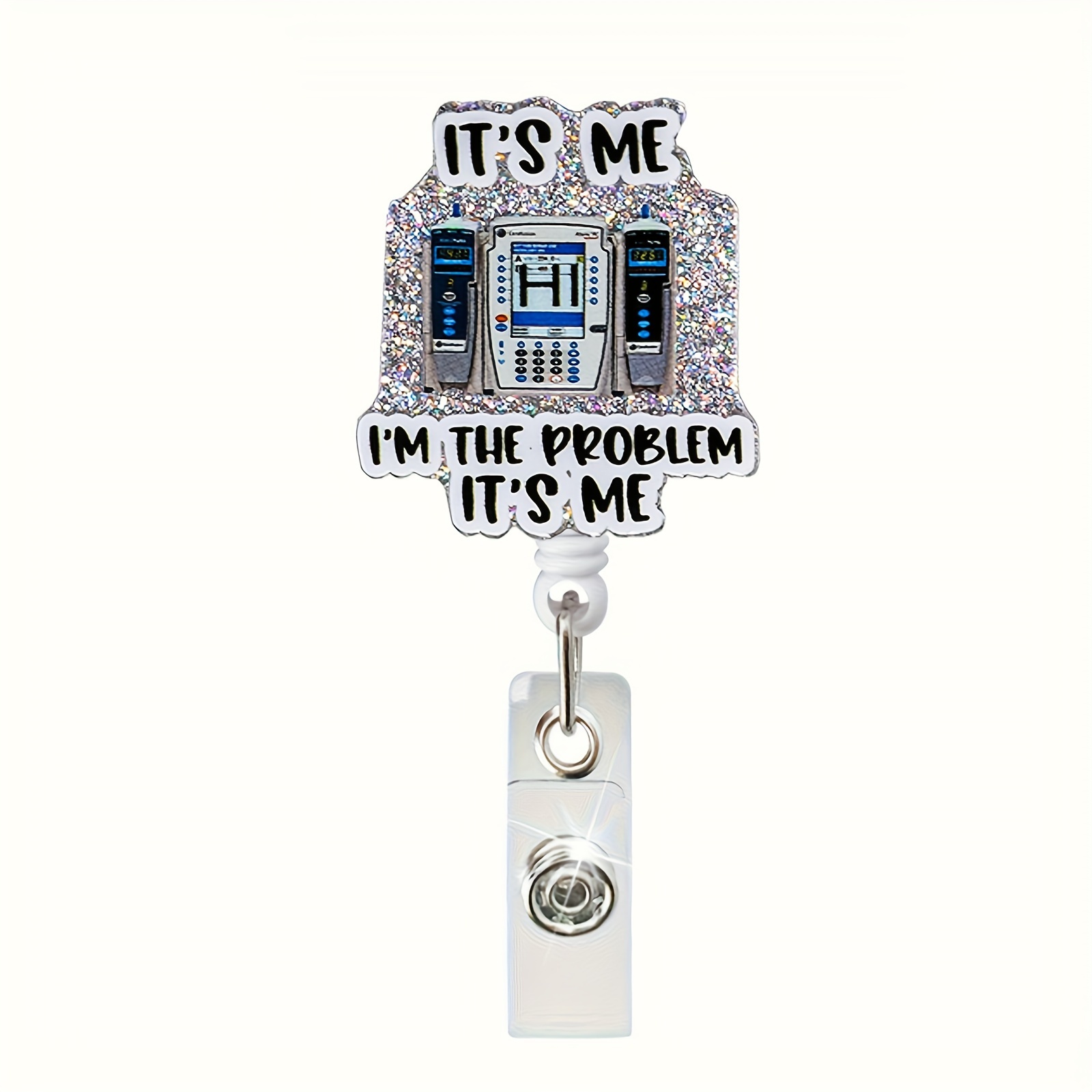 Hello I'm Doing My Best Badge Reel, Funny Retractable ID Holder, Work Name  Tag Clip (lanyard) : Handmade Products 