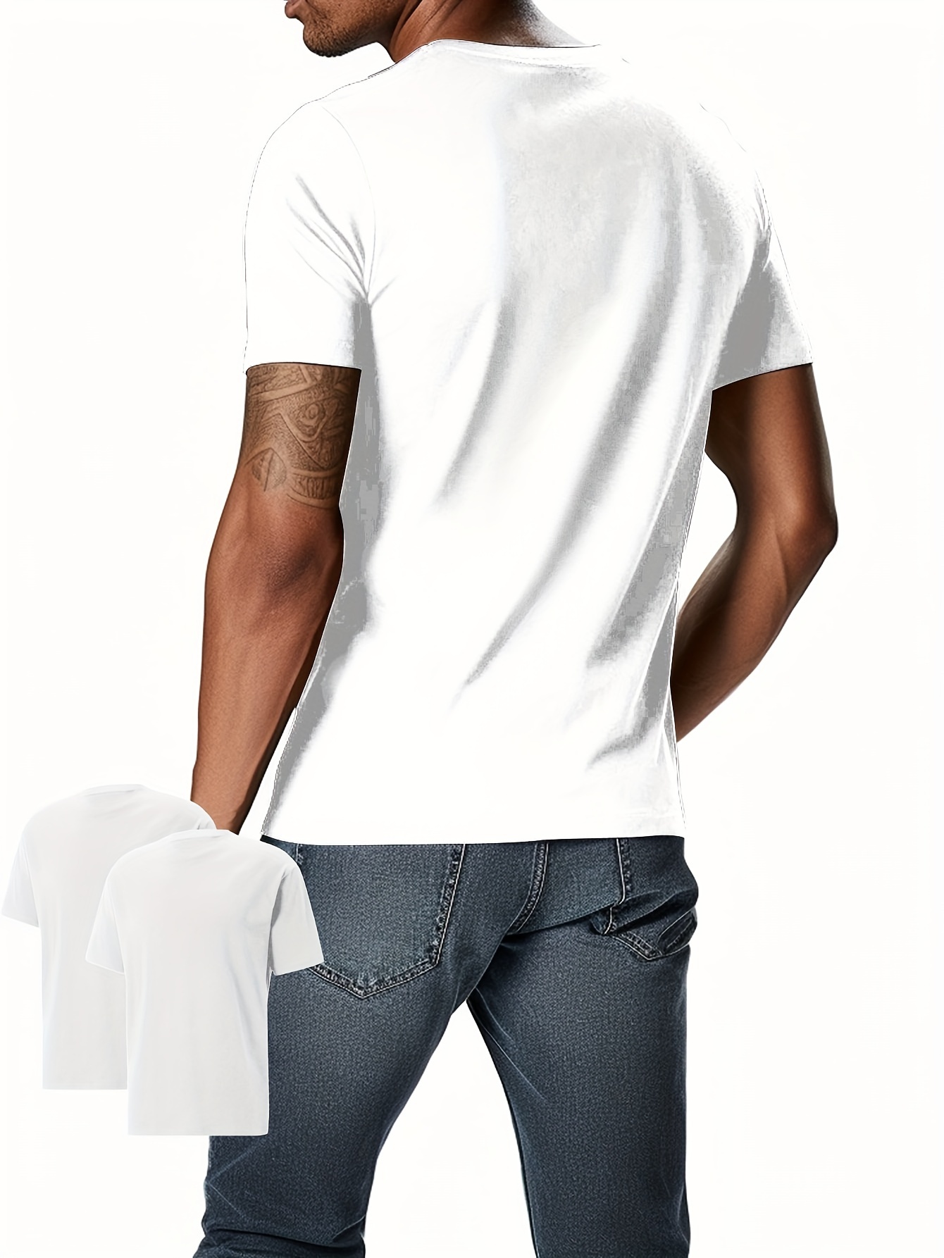 4 Uds. Camisetas Cómodas Informales Hombre Camisetas Negras - Temu