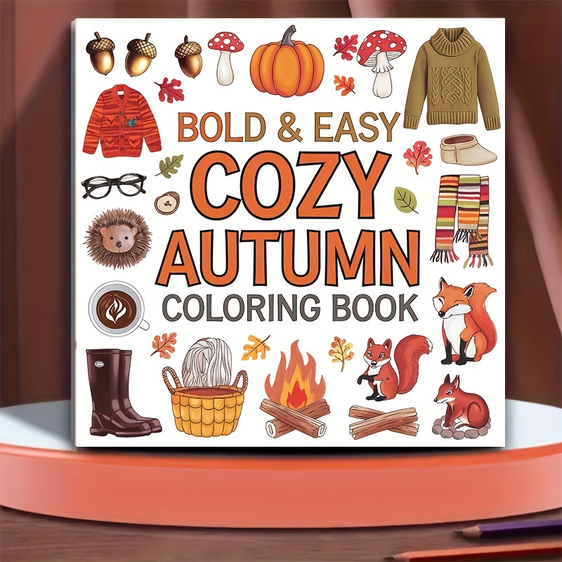 

1pc Autumn Coloring Book, 20 Pages, Soft Cover, Paper, Adult , Seasonal Gift For Christmas, Halloween, Festivals, Friends, Colleagues, Family, School, Supplies