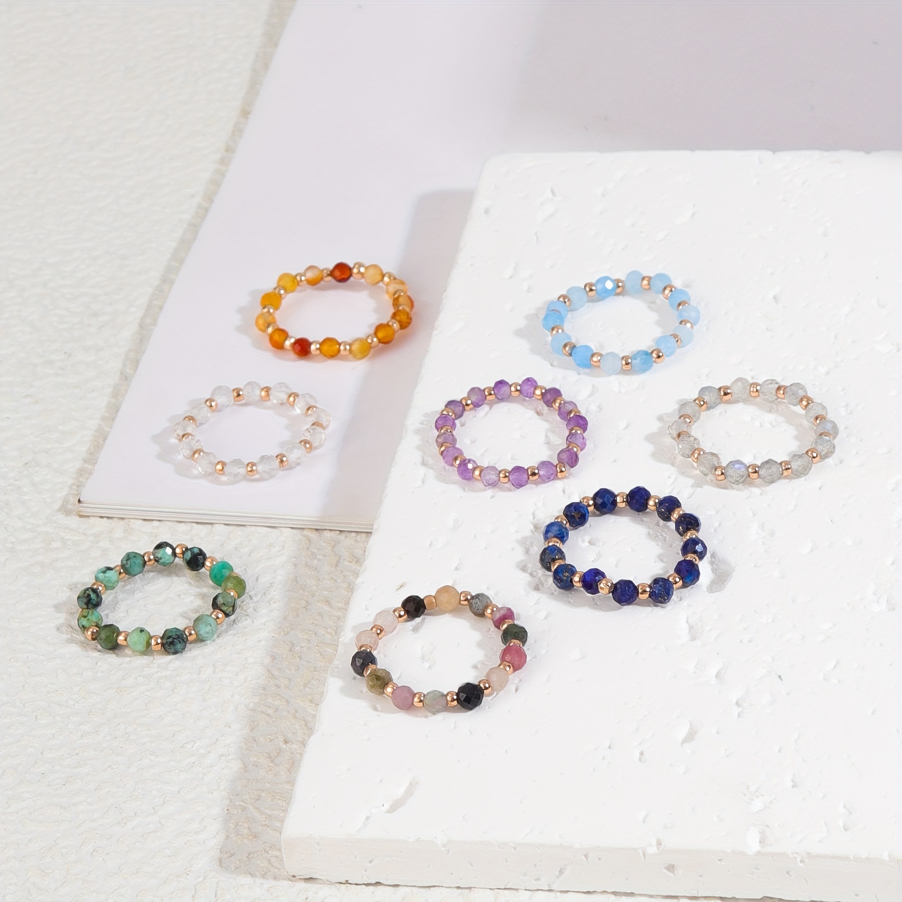 Women's Stretch Ring with Natural Stone - All Season Wear