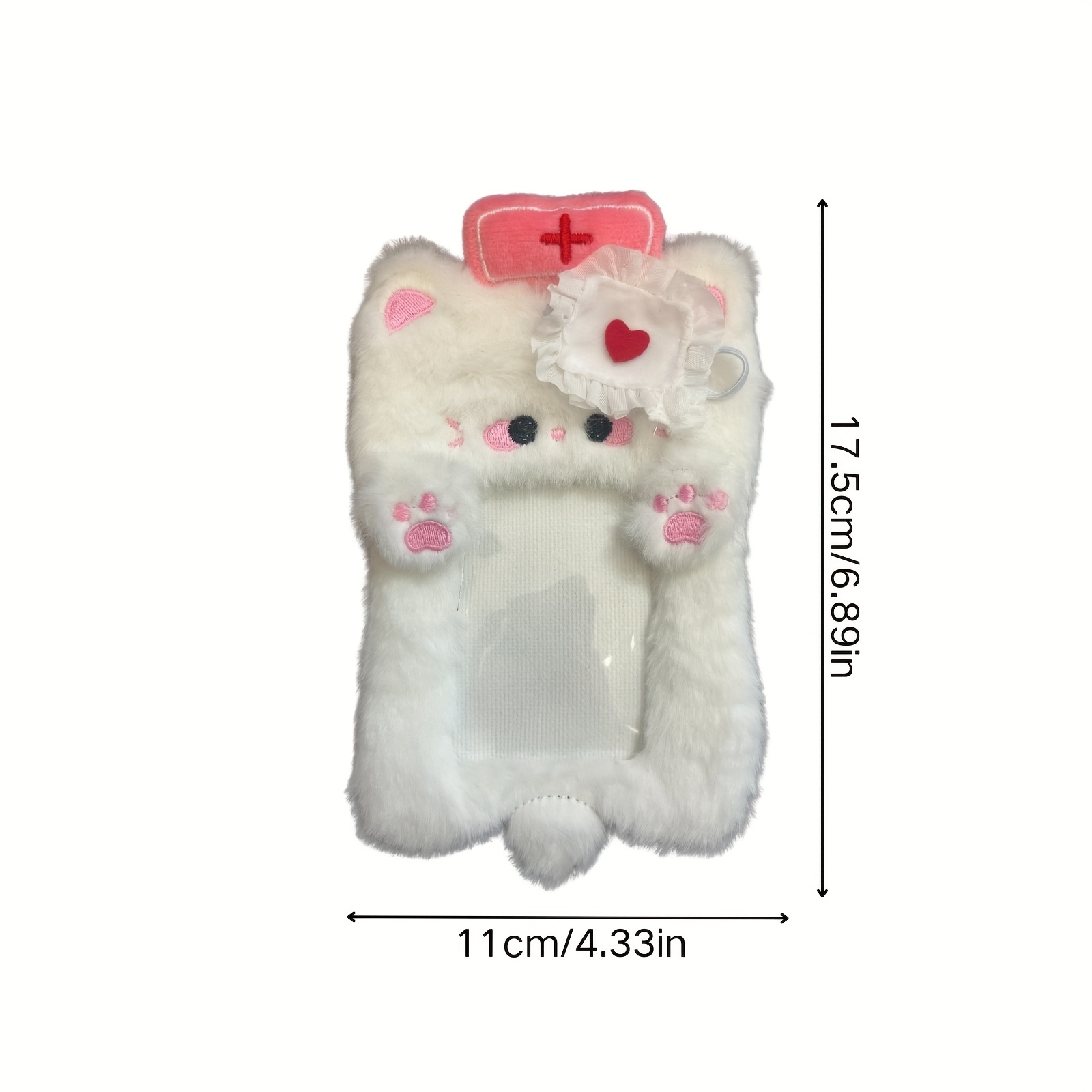 1pc Cute Cat Nurse Plush Flannelette ID Card Holder