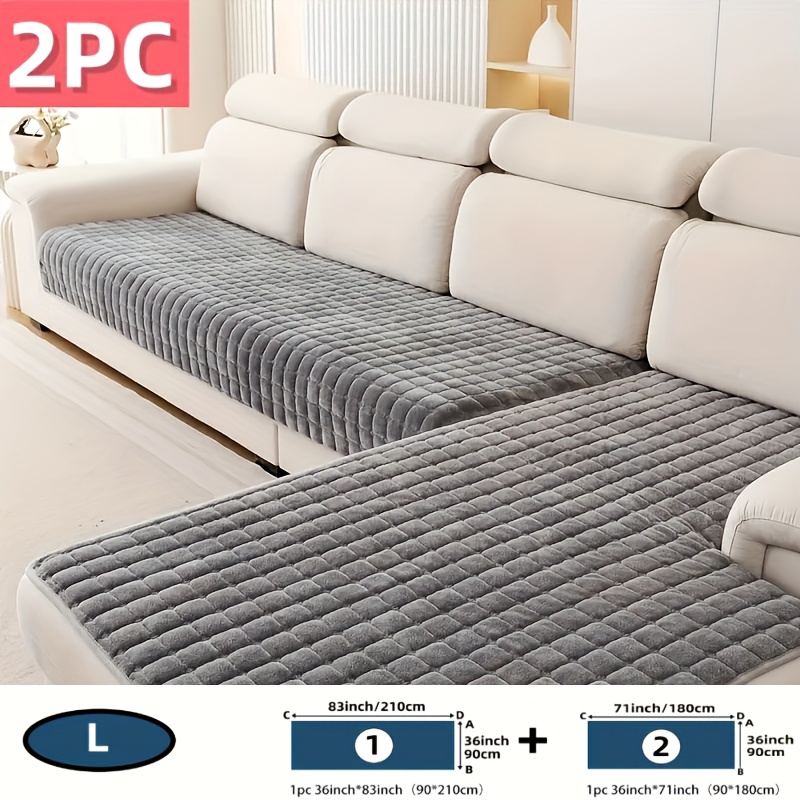 TEMU 2pcs | Popular Autumn And Winter Sofa Covers | Stylish And Comfortable | 1 Plush, Bohemian-style Sofa Cover, Full-coverage Cushion, Soft And