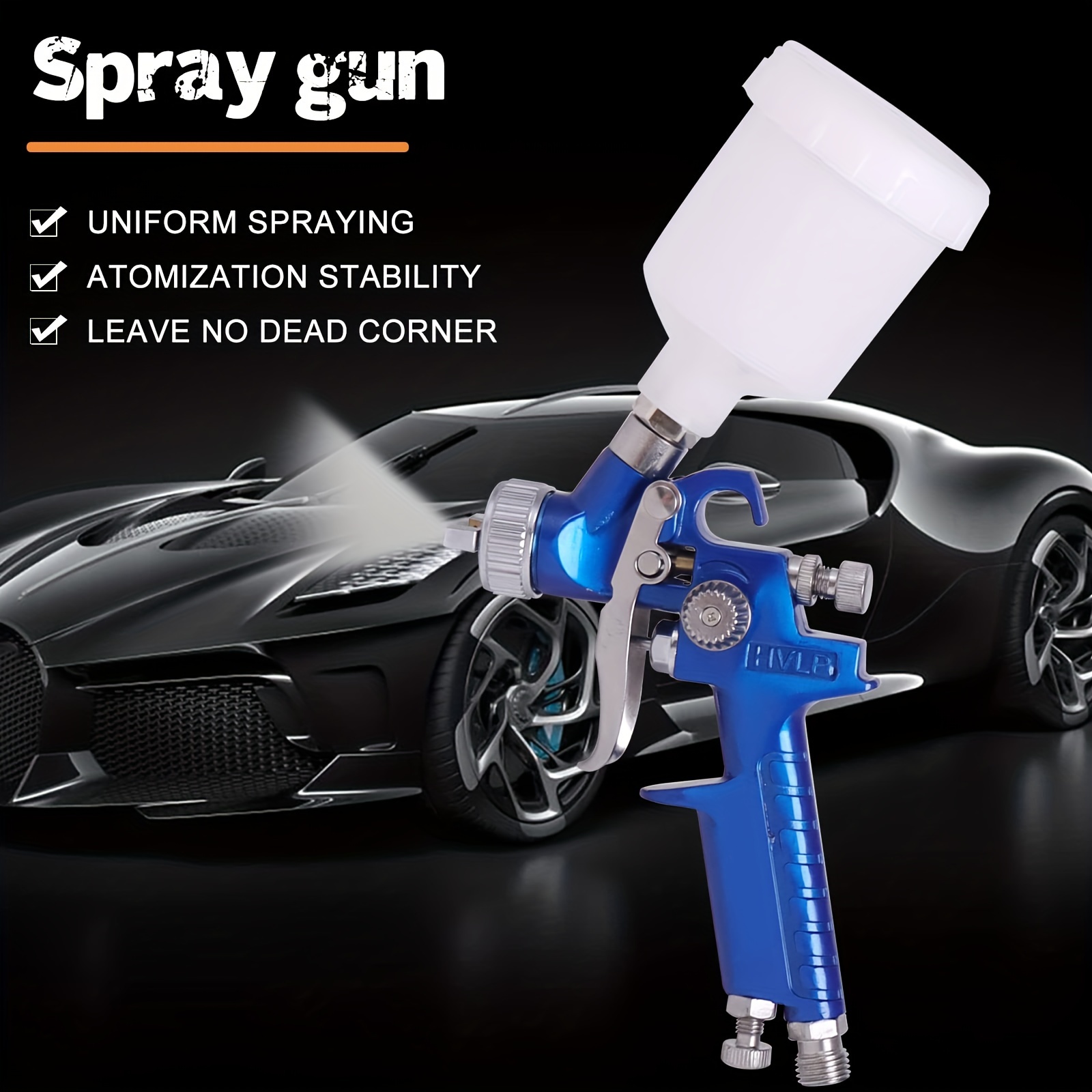 

Mini Spray , Gravity Feed Paint , 0.8mm Nozzle, 125ml Cup For Car Prime, Furniture Surface Spraying, Wall Painting Blue