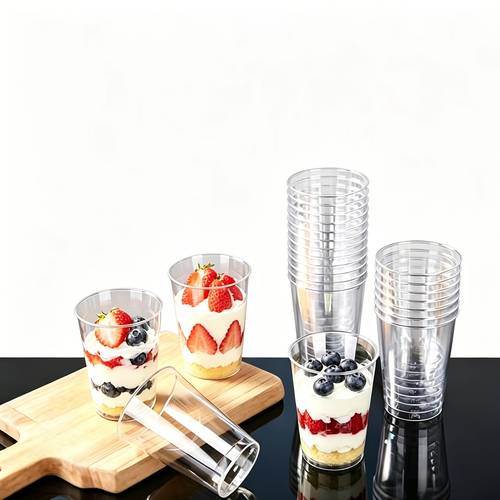 100pcs 50pcs reusable round cups dessert cups suitable for birthdays barbecues wedding parties dinner quincea eras ideal for cheesecakes sandwiches puddings mousses parties and jellies drinks