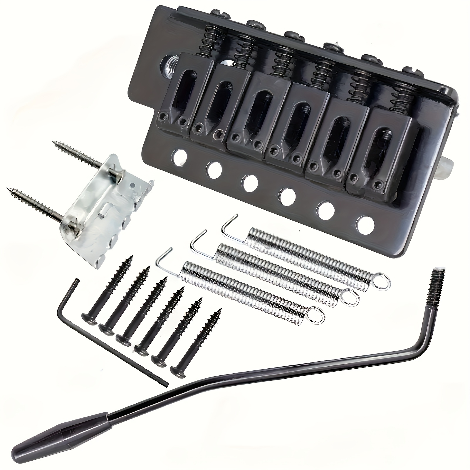 [Alloy Guitar Bridge Set] Alloy Single Bridge and Tail Block Set for Electric Guitar | Vibrato System with Screws and Tools, Suitable for 6-Series