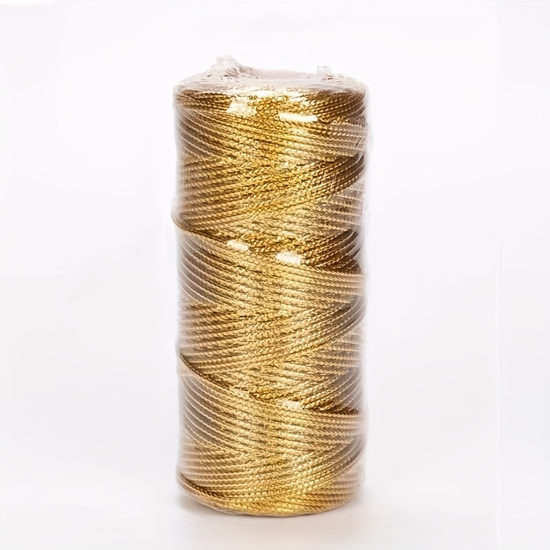 E-shop 100m Goldener und Silberner Metallischer Schnur, Handgewebtes Seil für DIY-Bastelarbeiten, Geschenkverpackung, Hängedekorationen und