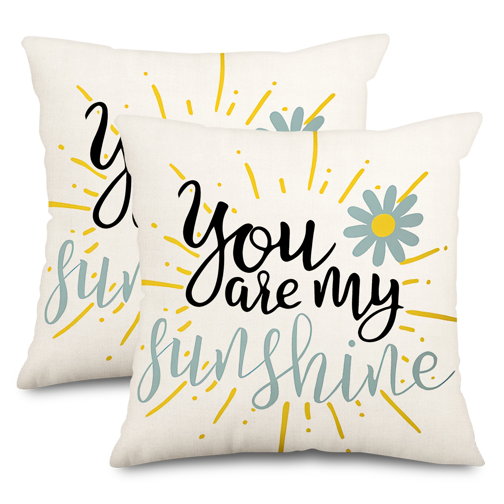 

2pcs Decorative Pillow Covers, "you Are My " Design, Contemporary Style, Machine Washable, Zipper Closure, Woven Polyester, Single Sided Print, With Pillow Not Included For Room Types