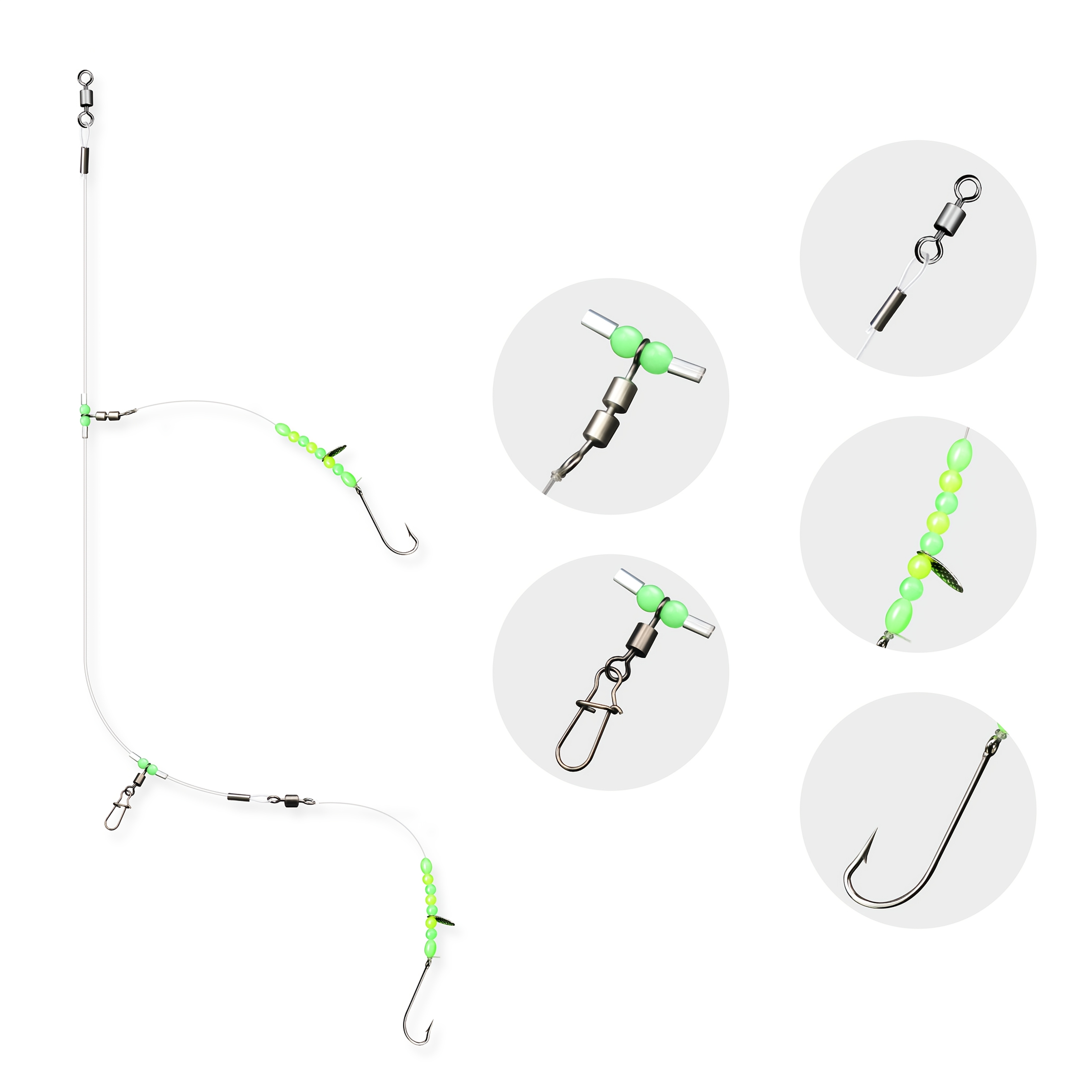5 Packs Of Fishing Kits With Luminous Beads For Catching Flathead, Cod, , And More