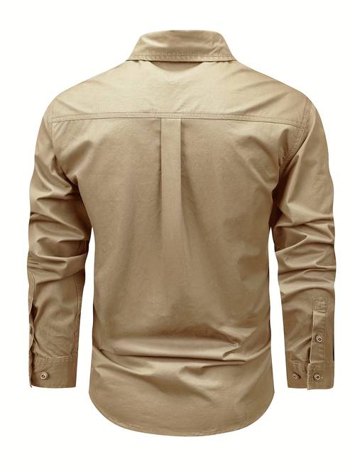 long sleeved shirt with multiple pockets for mens outdoor casual wear new style with four pockets casual