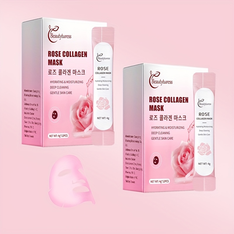 2 boxes rose collagen face mask mask moisturizes cleanses