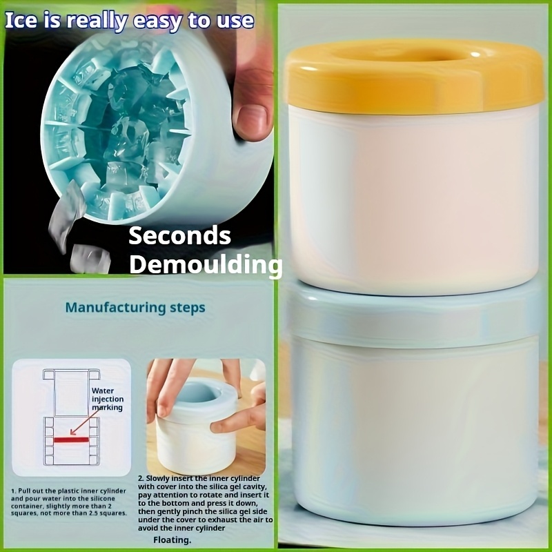 1 Quick-freeze Silicone Ice Tray - Easy to Use, Durable Plastic Mold, Makes Perfectly Shaped Ice Cubes, Suitable for Juices, Ice Buckets, and Cylindrical Cups, Fruit Juice Accessory, Ideal for Thanksgiving, Halloween, Christmas