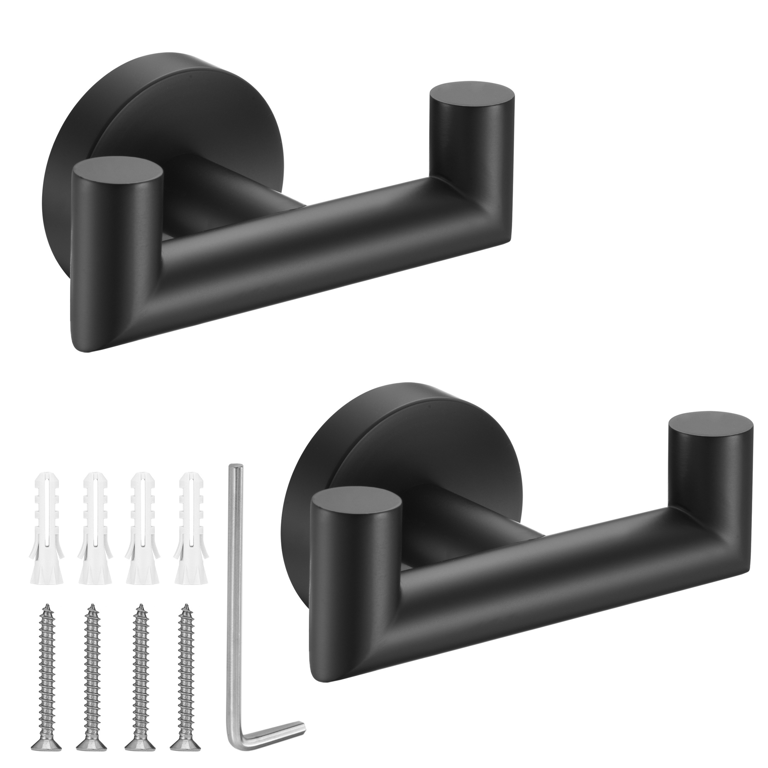 

2pcs Towel Hooks, Towel Hooks For Kitchen Bathroom, Sus304 Stainless Steel Coat Hooks, Heavy Duty Double Towels Holder Hooks For Hanging Towels, Coats, Sponges, Clothes, Wall Mount