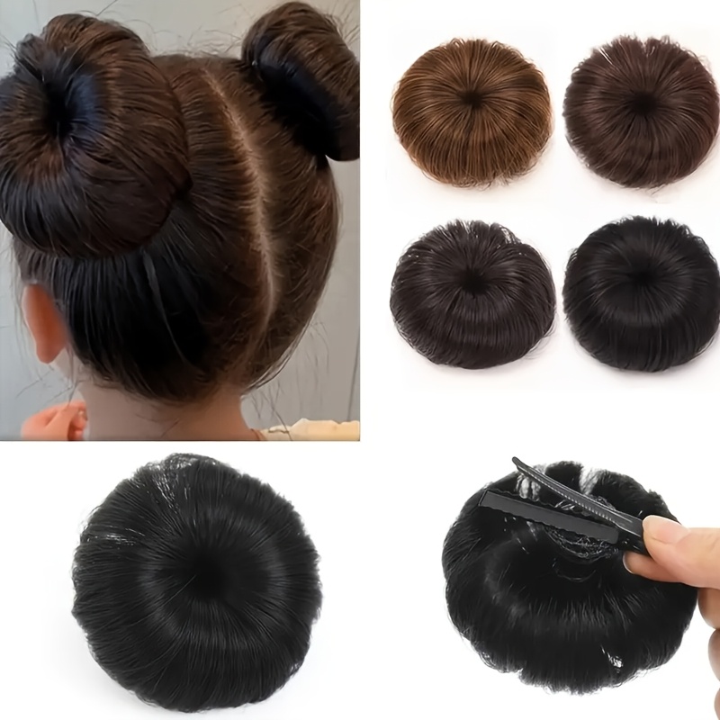 a set of synthetic small hair buns with duckbill clips Product details 0